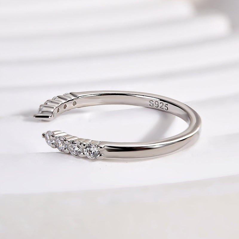 Velirella Dainty Open Wedding Band In Brass - Velirellajewelry