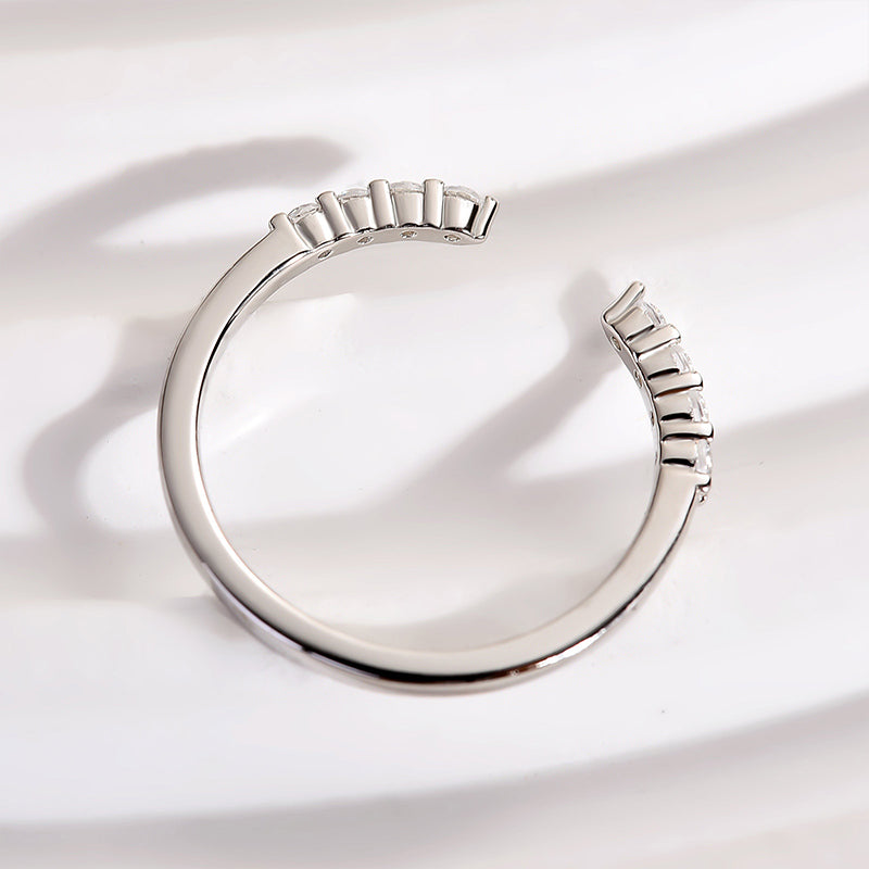 Velirella Dainty Open Wedding Band In Brass - Velirellajewelry