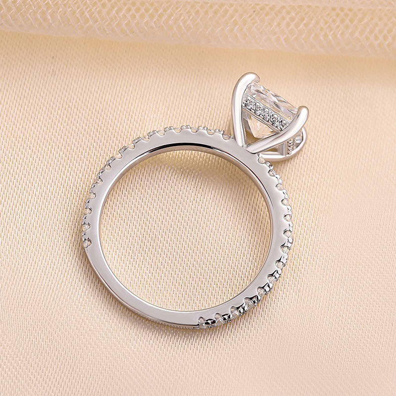 Velirella Sparkle Square Princess Cut Engagement Ring For Women In Brass - Velirellajewelry