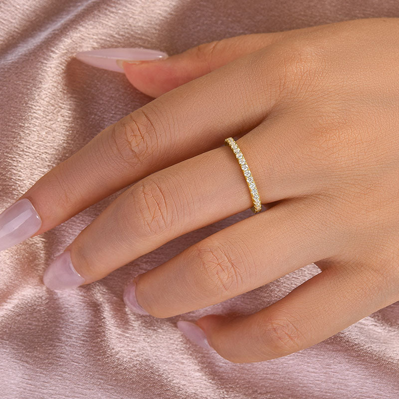 Velirella Moissanite 0.5 Ct Full Eternity Thin Wedding Band For Women - Velirellajewelry