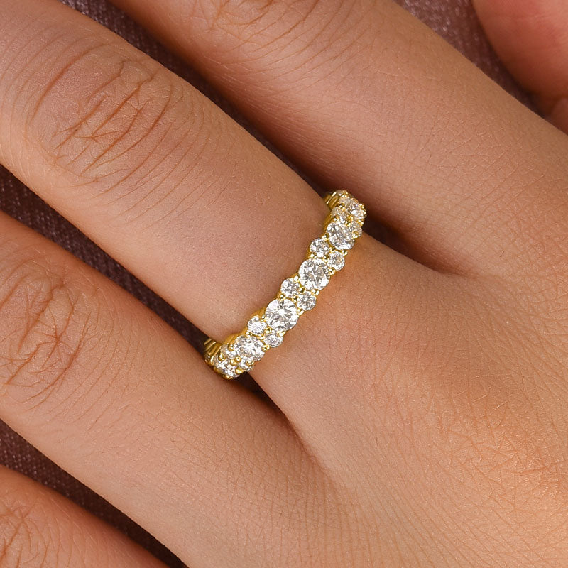 Velirella Moissanite 2.5 Ct Round Cut Full Wedding Band for Women - Velirellajewelry