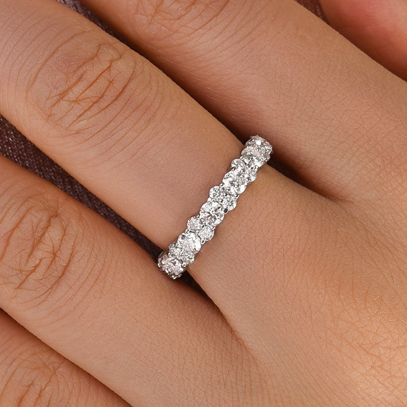 Velirella Moissanite 2.5 Ct Round Cut Full Wedding Band for Women - Velirellajewelry