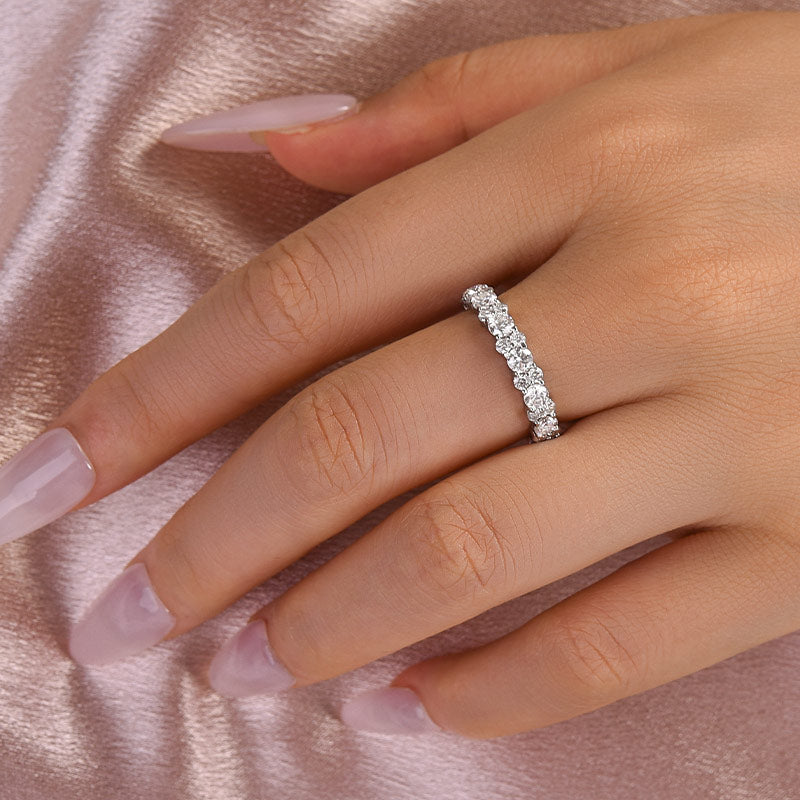 Velirella Moissanite 2.5 Ct Round Cut Full Wedding Band for Women - Velirellajewelry