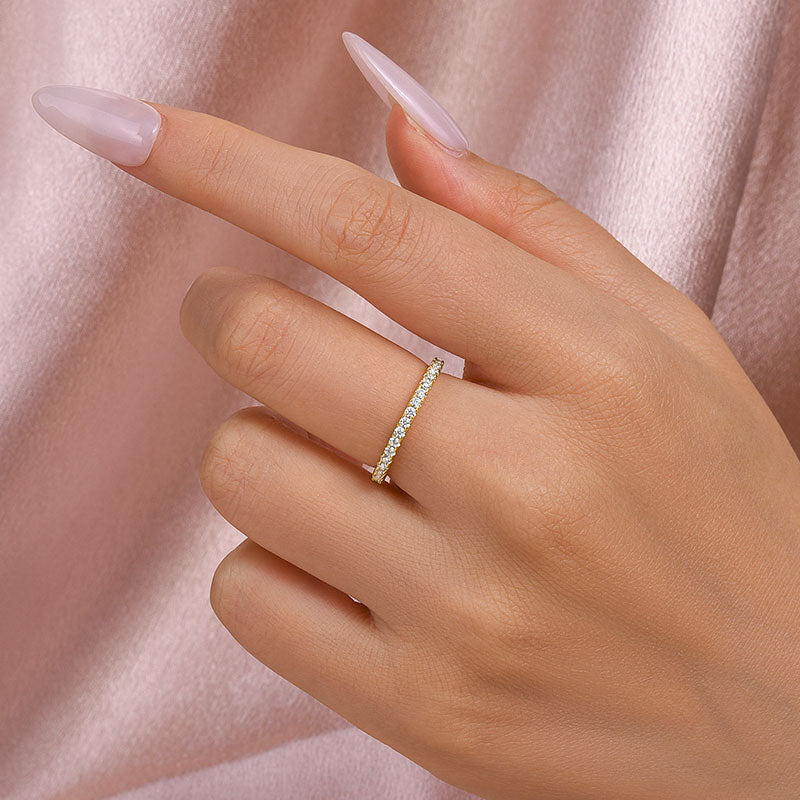 Velirella Moissanite 0.5 Ct Full Eternity Thin Wedding Band For Women - Velirellajewelry