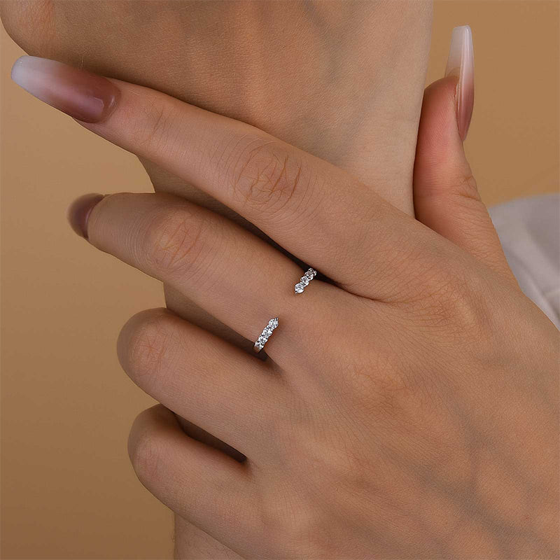 Velirella Dainty Open Wedding Band In Brass - Velirellajewelry