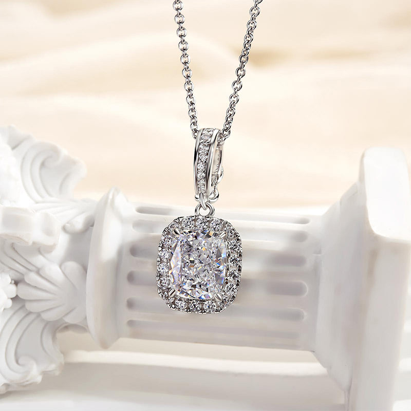 Velirella Ice Cushion Cut White Stone with Necklace In Brass - Velirellajewelry