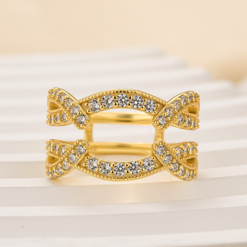 Velirella Vintage Round Cut Jacket Wedding Band For Women In Brass - Velirellajewelry