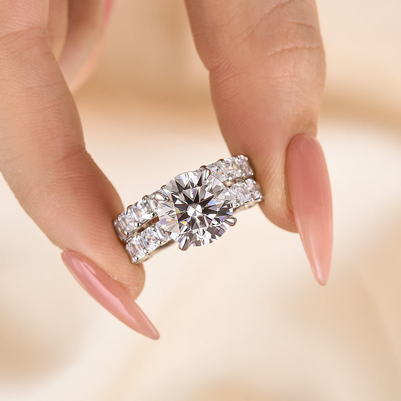 Velirella Luxury Round Cut Wedding Ring Set - Velirellajewelry