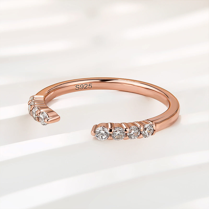 Velirella Dainty Open Wedding Band In Brass - Velirellajewelry