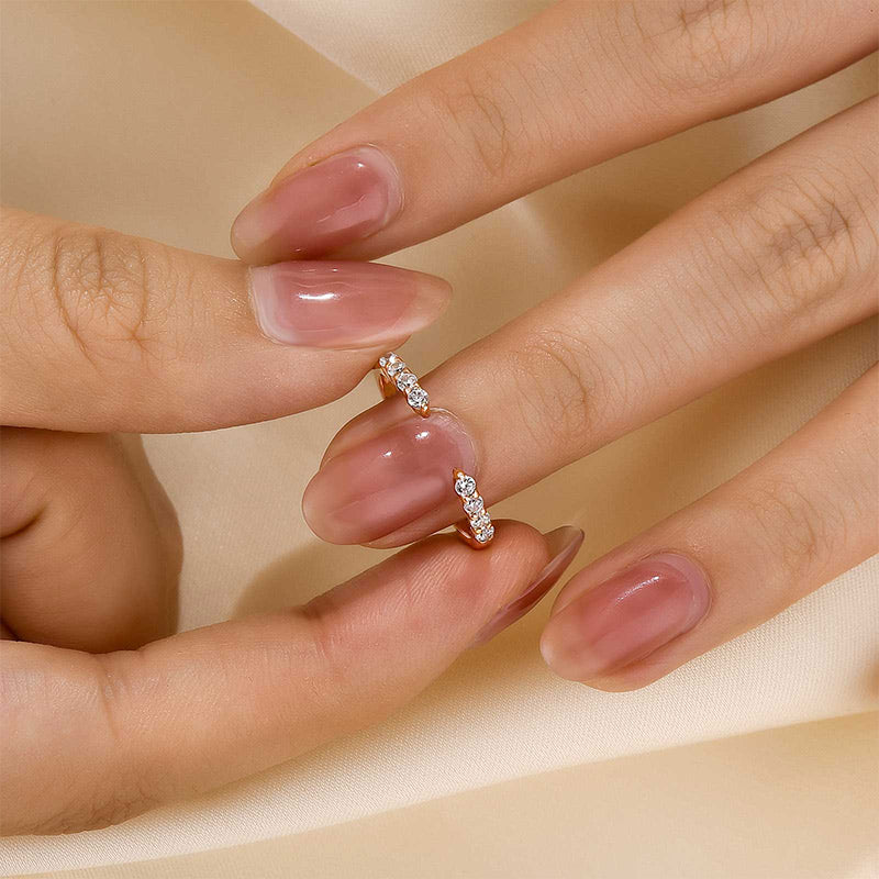 Velirella Dainty Open Wedding Band In Brass - Velirellajewelry