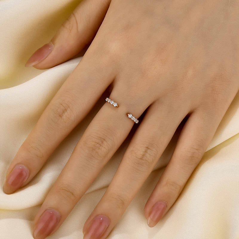 Velirella Dainty Open Wedding Band In Brass - Velirellajewelry