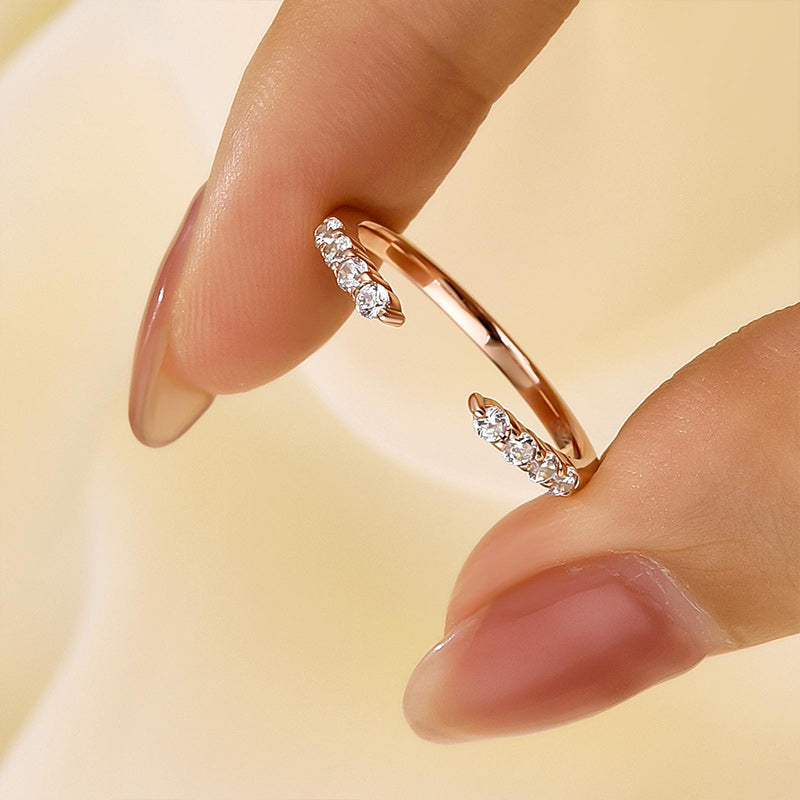 Velirella Dainty Open Wedding Band In Brass - Velirellajewelry