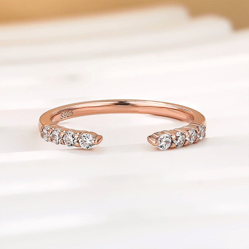 Velirella Dainty Open Wedding Band In Brass - Velirellajewelry