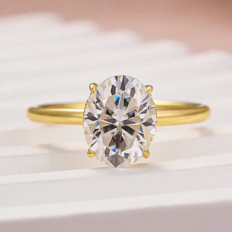 Velirella Moissanite Classic 2.0~5.5 Carat Oval Cut Engagement Ring - Velirellajewelry