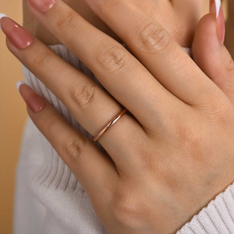 Velirella Simple Wedding Band For Women In Brass - Velirellajewelry