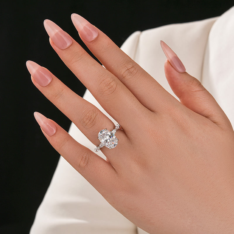 4.5Ct Oval Cut Engagement Ring Promise Ring For Her - Velirellajewelry