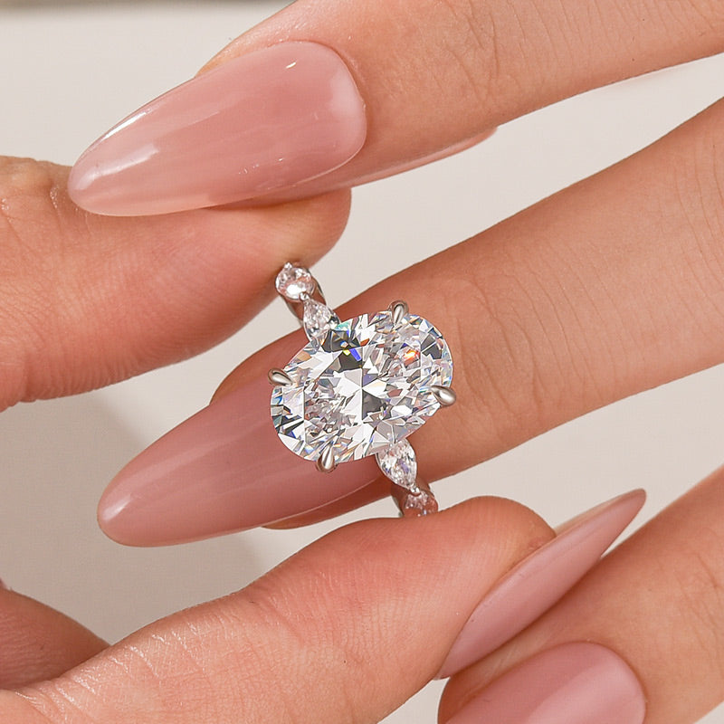 4.5Ct Oval Cut Engagement Ring Promise Ring For Her - Velirellajewelry
