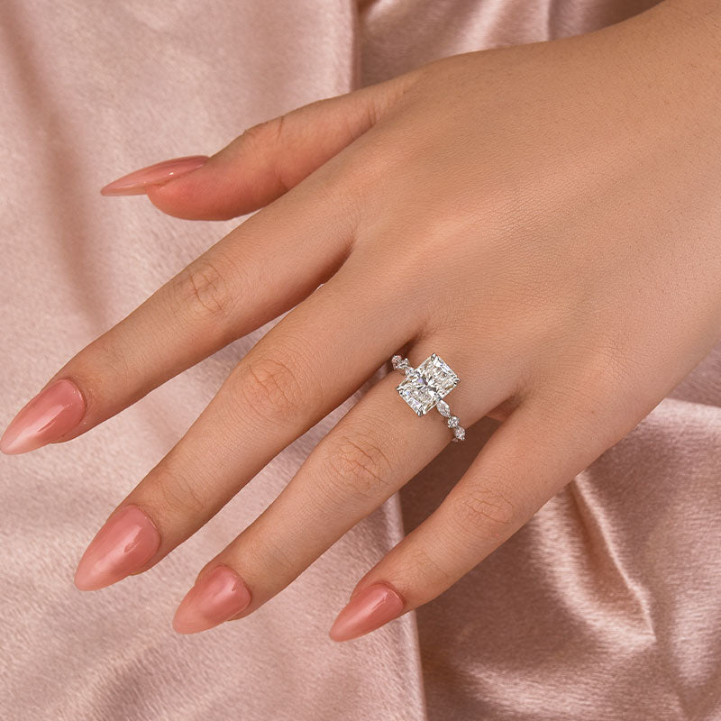 Velirella Moissanite 3.5 Carat Radiant Cut Engagement Ring In Brass - Velirellajewelry