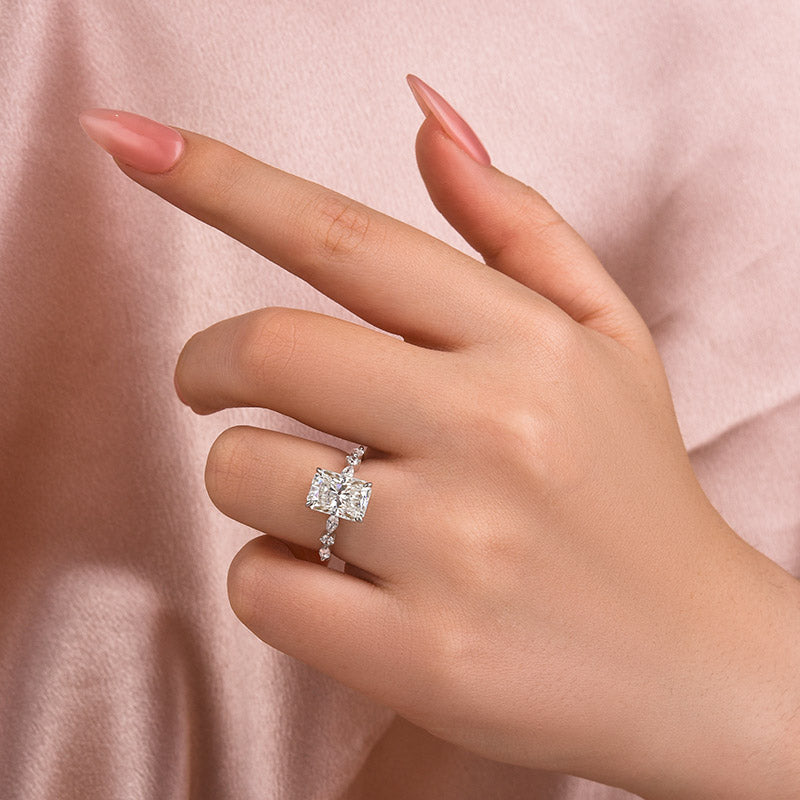 Velirella Moissanite 3.5 Carat Radiant Cut Engagement Ring In Brass - Velirellajewelry