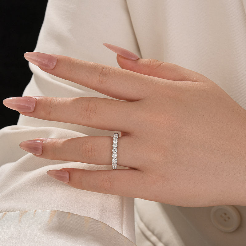 Eternity Moissanite 2.5 Ct Round Cut Women's Wedding Band - Velirellajewelry
