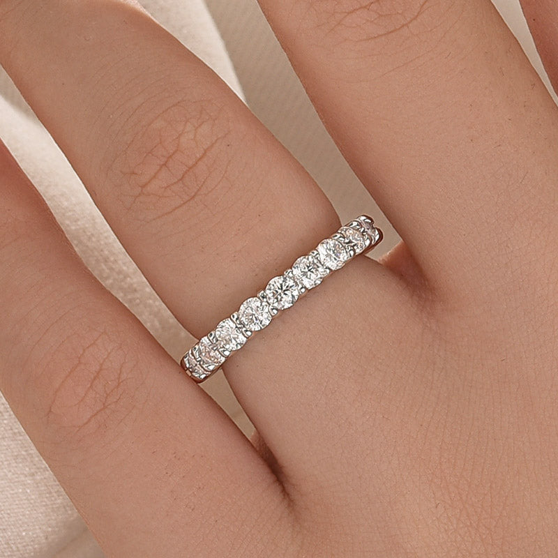 Eternity Moissanite 2.5 Ct Round Cut Women's Wedding Band - Velirellajewelry