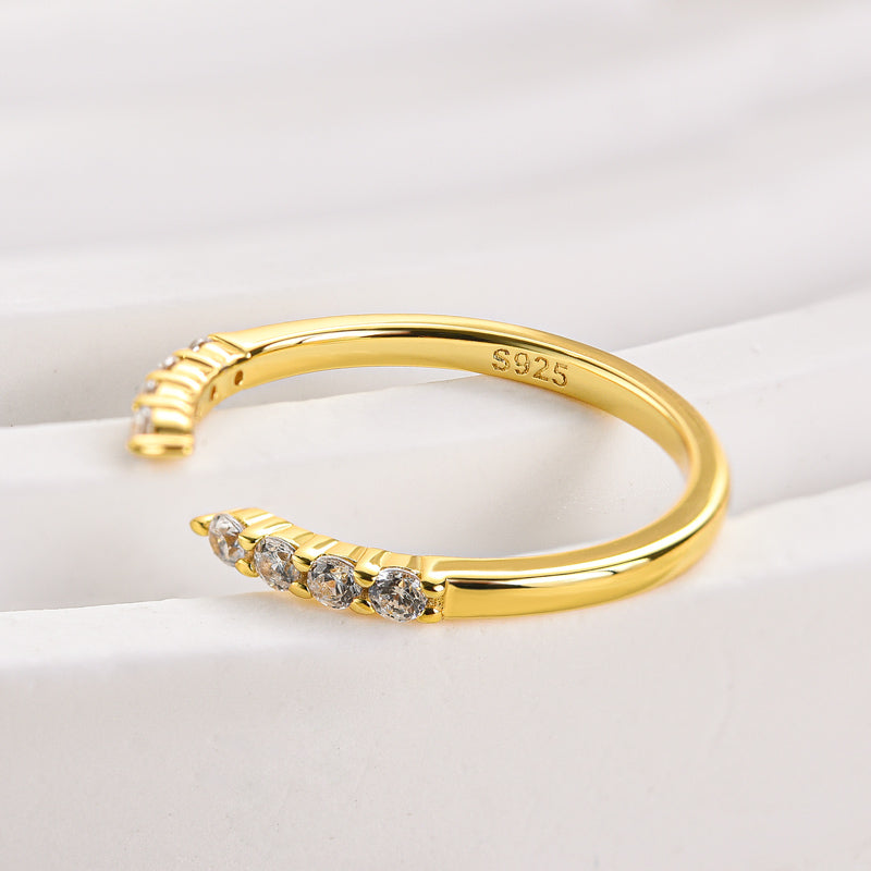 Velirella Dainty Open Wedding Band In Brass - Velirellajewelry