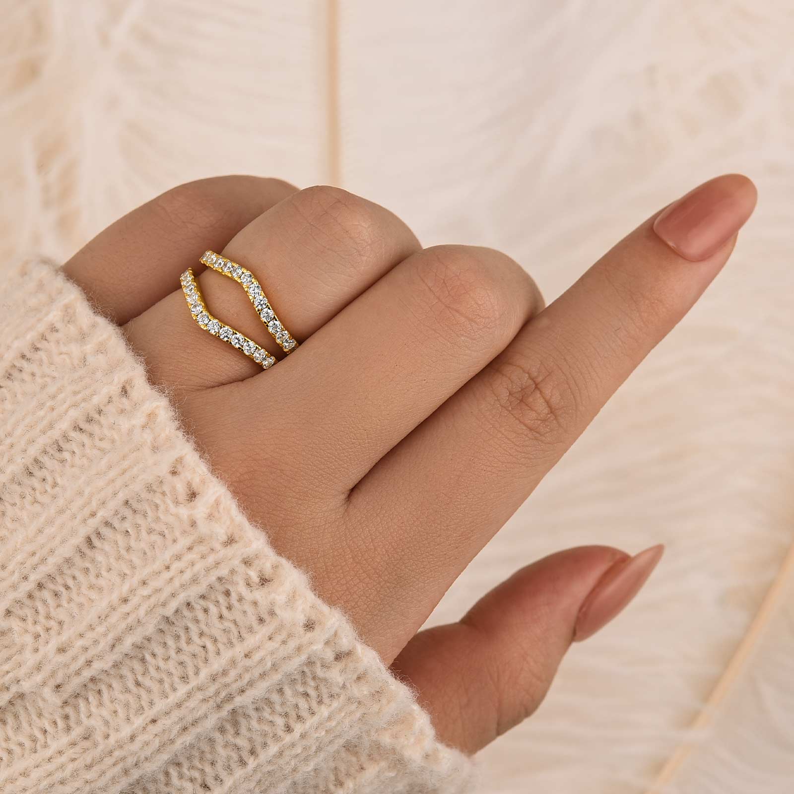 Vintage Insert Wedding Band Engagement Ring Enhancer In Brass - Velirellajewelry