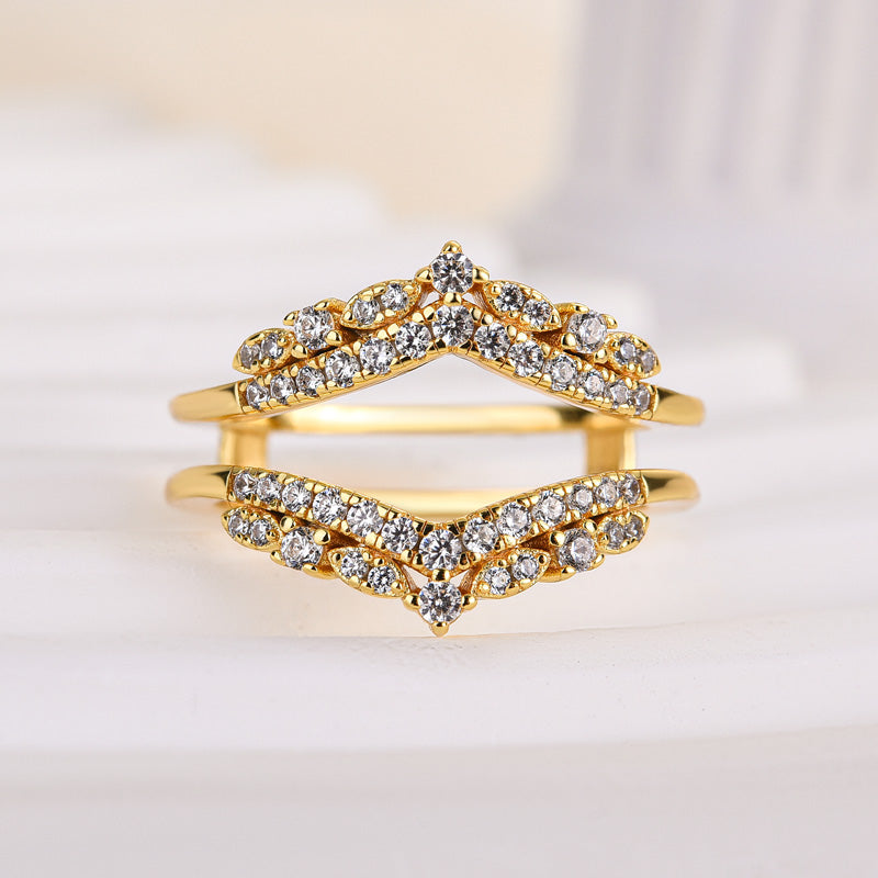 Velirella Exclusive Round Cut Jacket Wedding Band For Women In Brass - Velirellajewelry