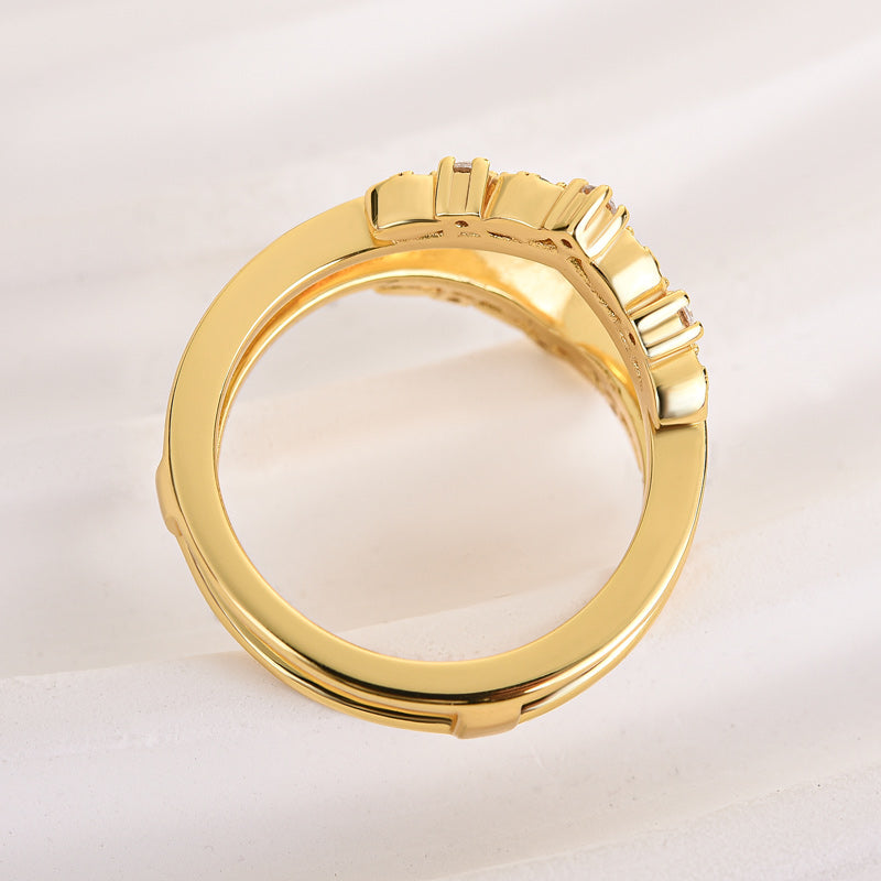 Velirella Exclusive Round Cut Jacket Wedding Band For Women In Brass - Velirellajewelry