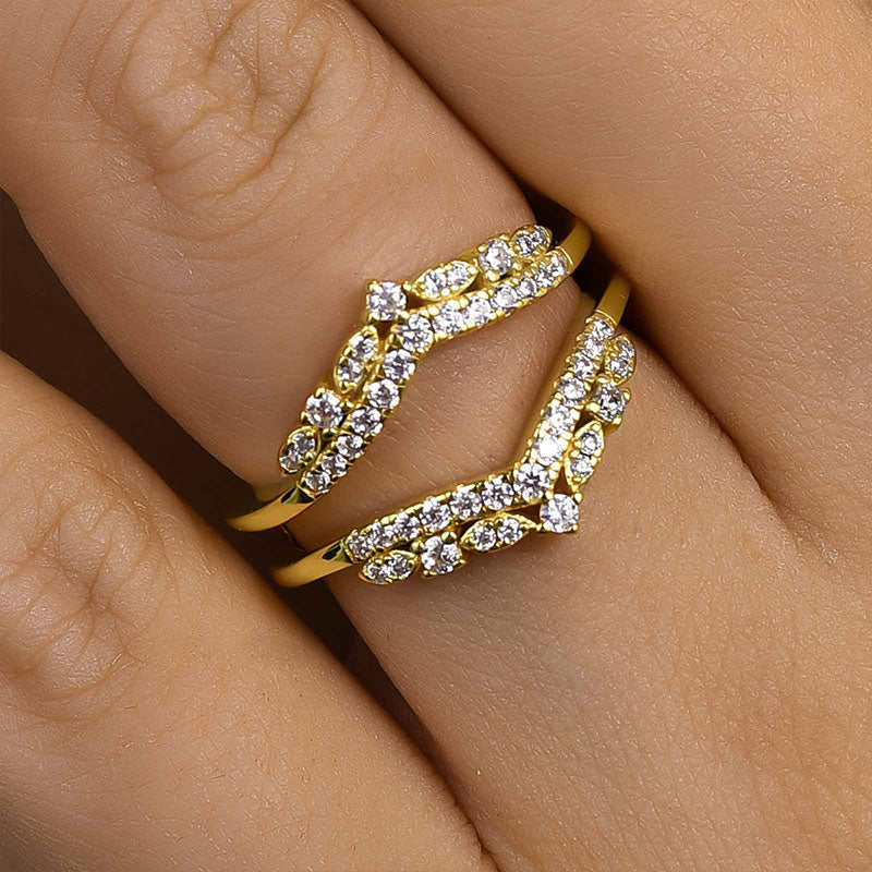 Velirella Exclusive Round Cut Jacket Wedding Band For Women In Brass - Velirellajewelry