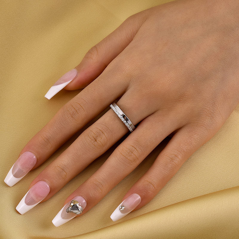 Velirella Fashion Yellow Gold Round Cut Wedding Band In Brass - Velirellajewelry