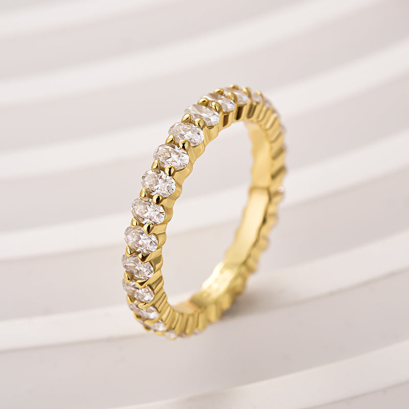 Velirella Moissanite 3.0 Ct Oval Cut Full Wedding Band for Women - Velirellajewelry