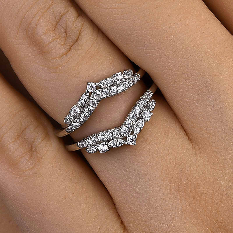 Velirella Exclusive Moissanite Round Cut Jacket Wedding Band For Women In Brass - Velirellajewelry
