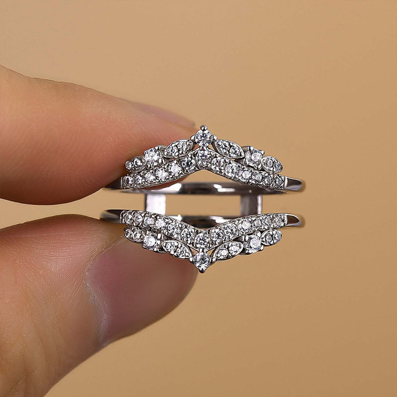 Velirella Exclusive Moissanite Round Cut Jacket Wedding Band For Women In Brass - Velirellajewelry