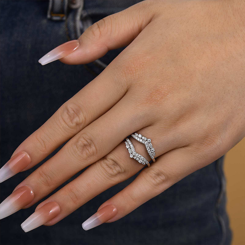 Velirella Exclusive Moissanite Round Cut Jacket Wedding Band For Women In Brass - Velirellajewelry