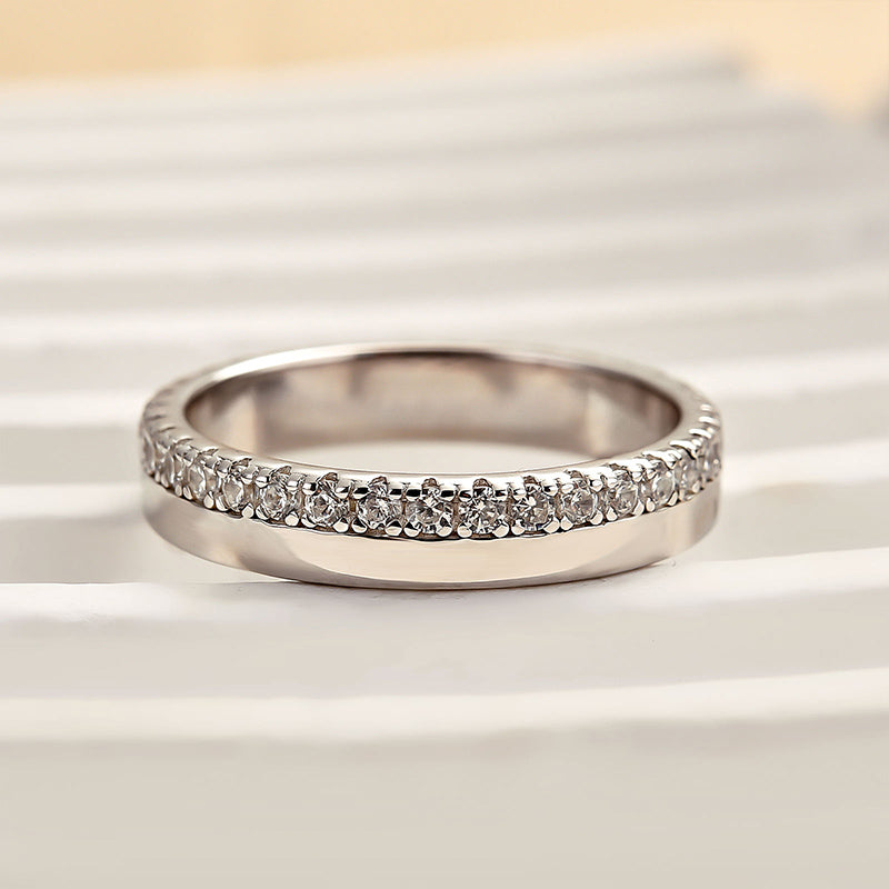 Velirella Fashion Yellow Gold Round Cut Wedding Band In Brass - Velirellajewelry