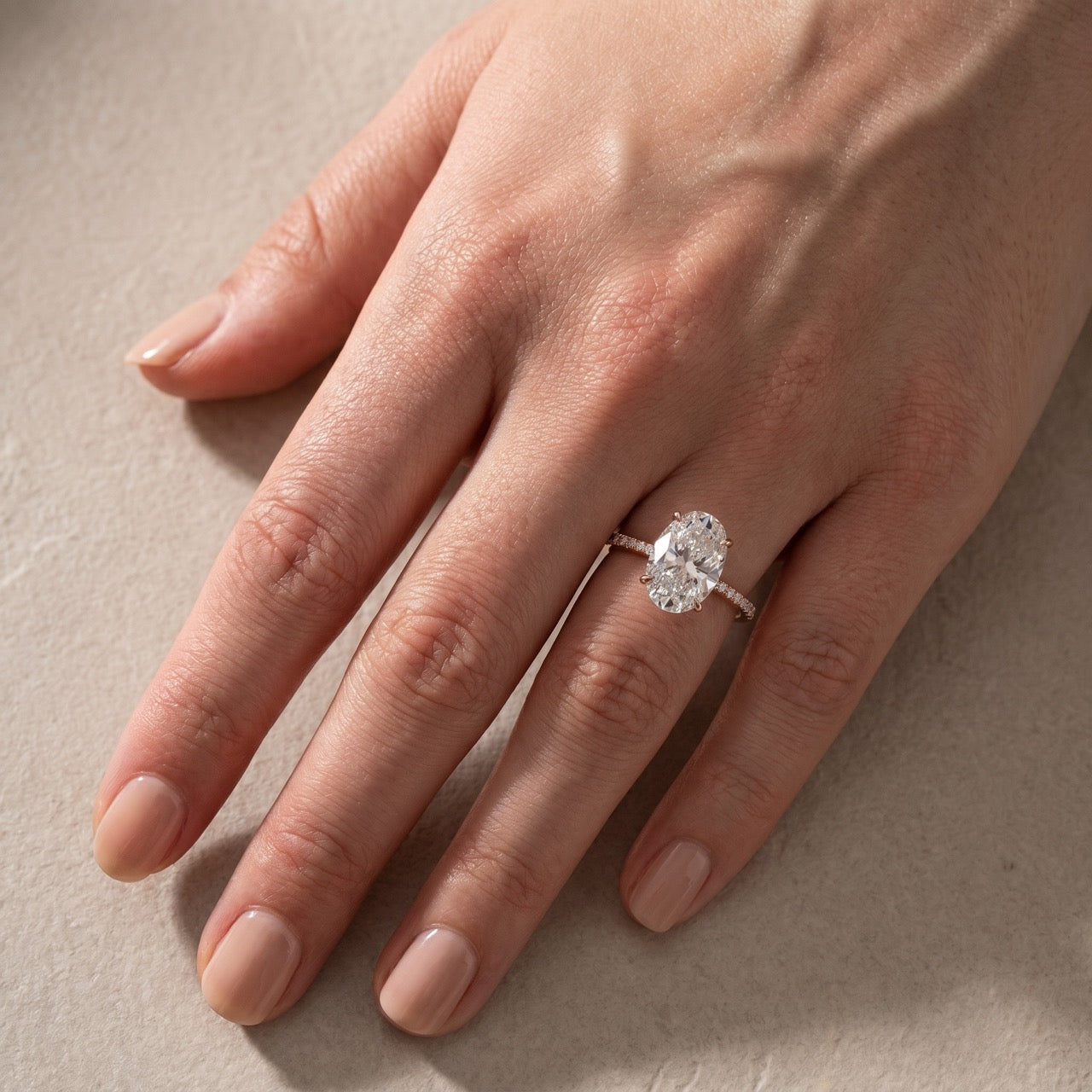 4.0Ct Oval Cut Engagement Ring Moissanite or Simulated Diamond Promise Ring
