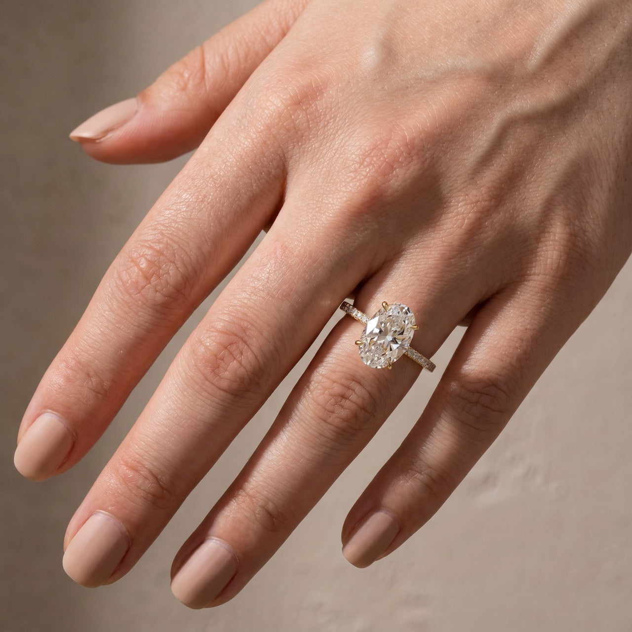 4.0Ct Oval Cut Engagement Ring Moissanite or Simulated Diamond Promise Ring