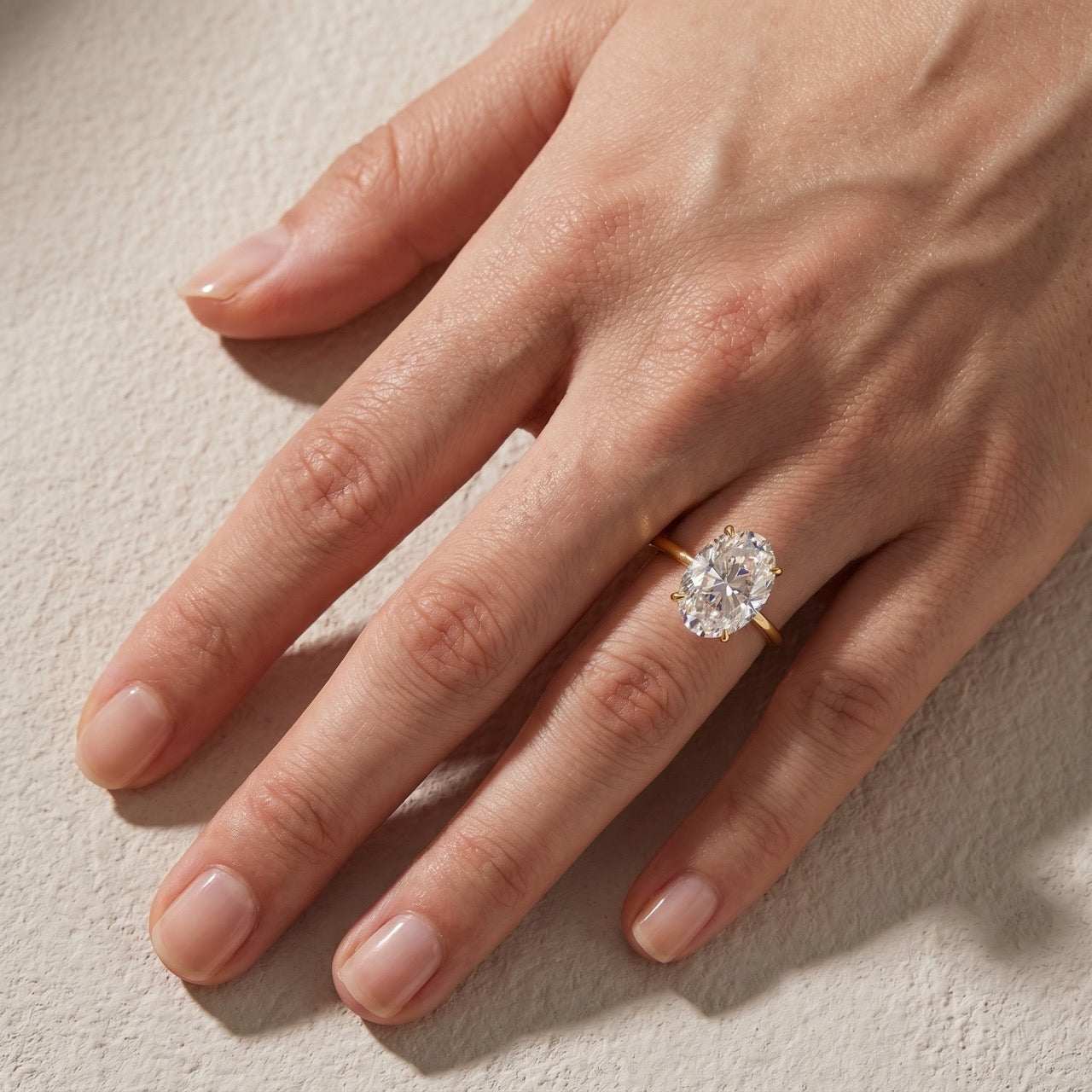  Moissanite 2.0~5.5 Carat Oval Cut Hidden Halo Engagement Ring For Everyday Wear