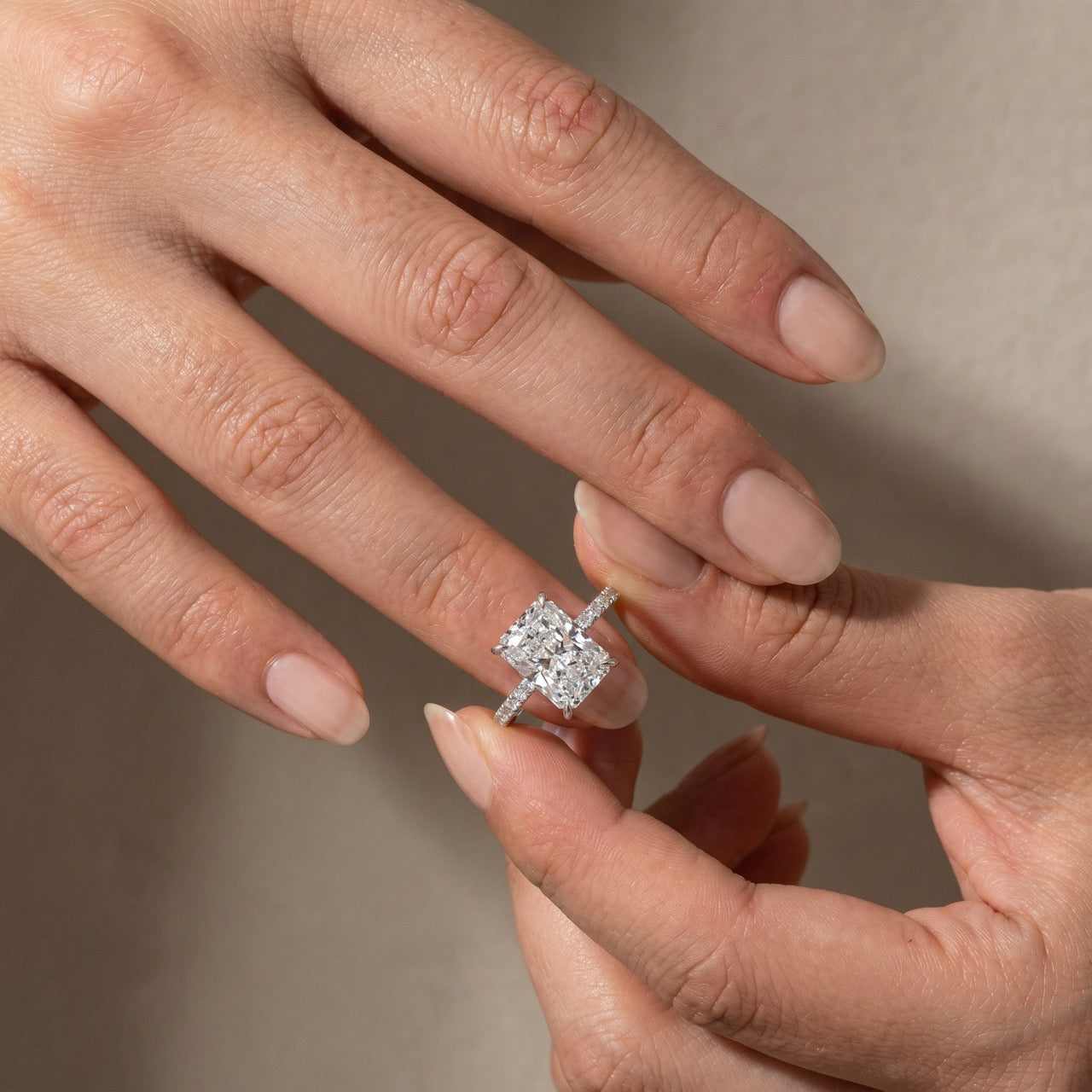  Half Eternity 4.0Ct Radiant Cut Promise Ring For Women