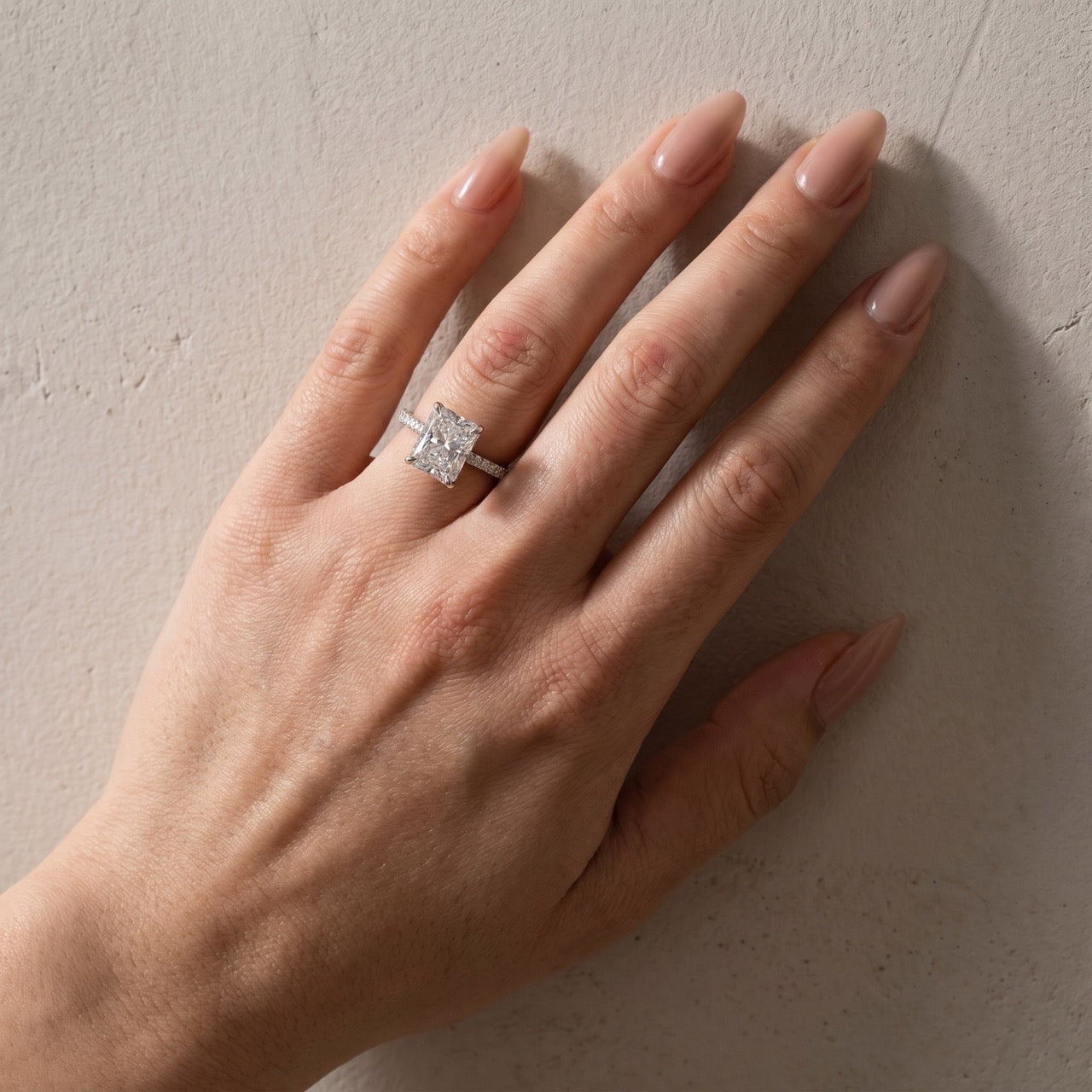  Half Eternity 4.0Ct Radiant Cut Promise Ring For Women