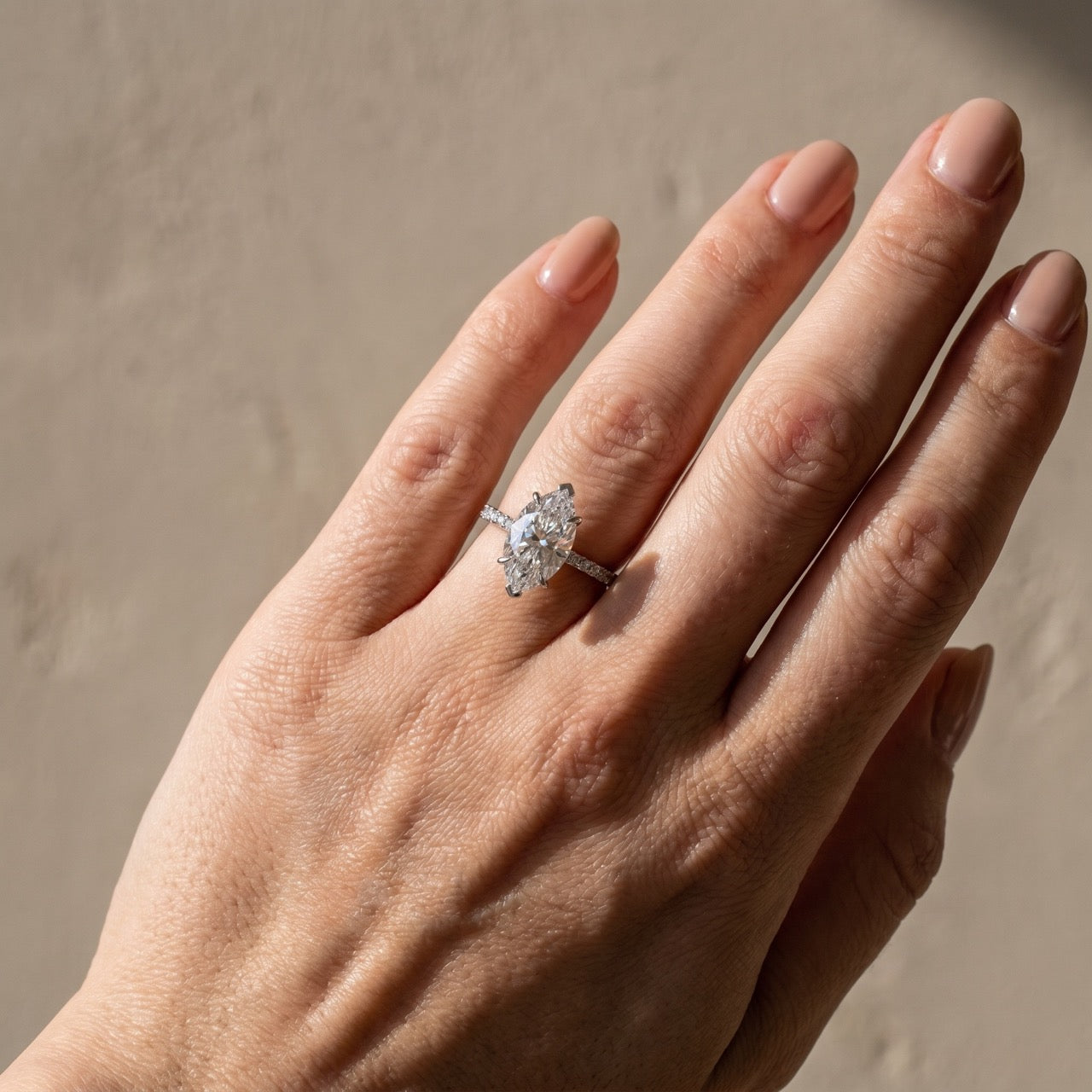3.5Ct Marquise Cut Simulated Diamond Half Eternity Ring with Round Side Stones