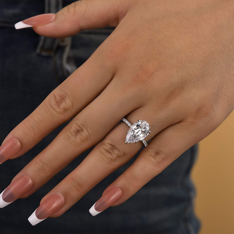 Velirella Excellent Pear Cut Engagement Ring - Velirellajewelry