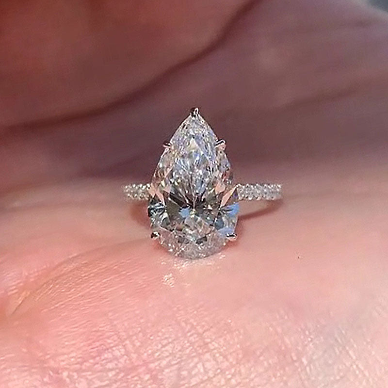 Velirella Excellent Pear Cut Engagement Ring - Velirellajewelry