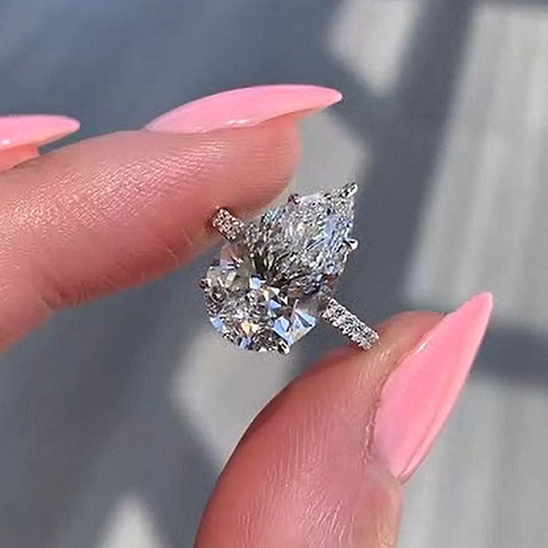 Velirella Excellent Pear Cut Engagement Ring - Velirellajewelry