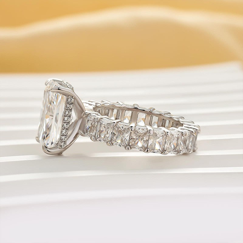5.0Ct Radiant Cut Hidden Halo Luxe Engagement Ring In Brass - Velirellajewelry