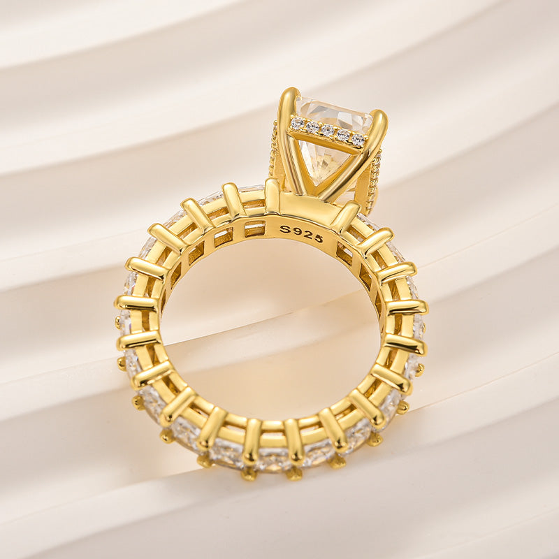 5.0Ct Radiant Cut Hidden Halo Luxe Engagement Ring In Brass - Velirellajewelry