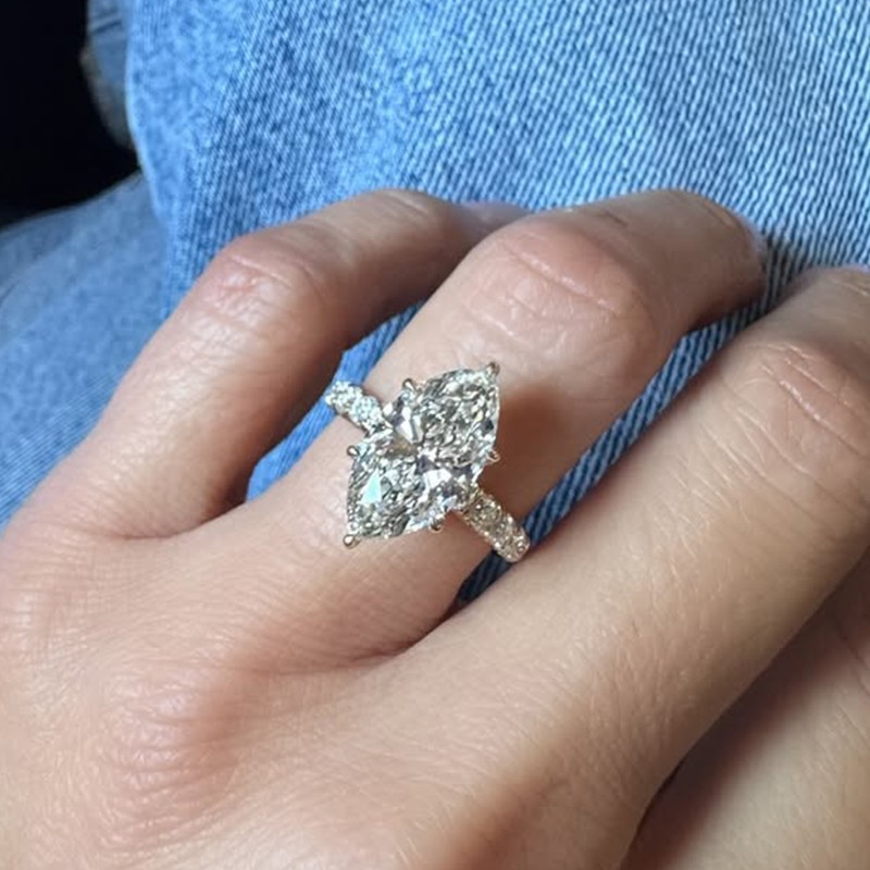 4.5Ct Marquise Cut Engagement Ring Travel Ring In Brass