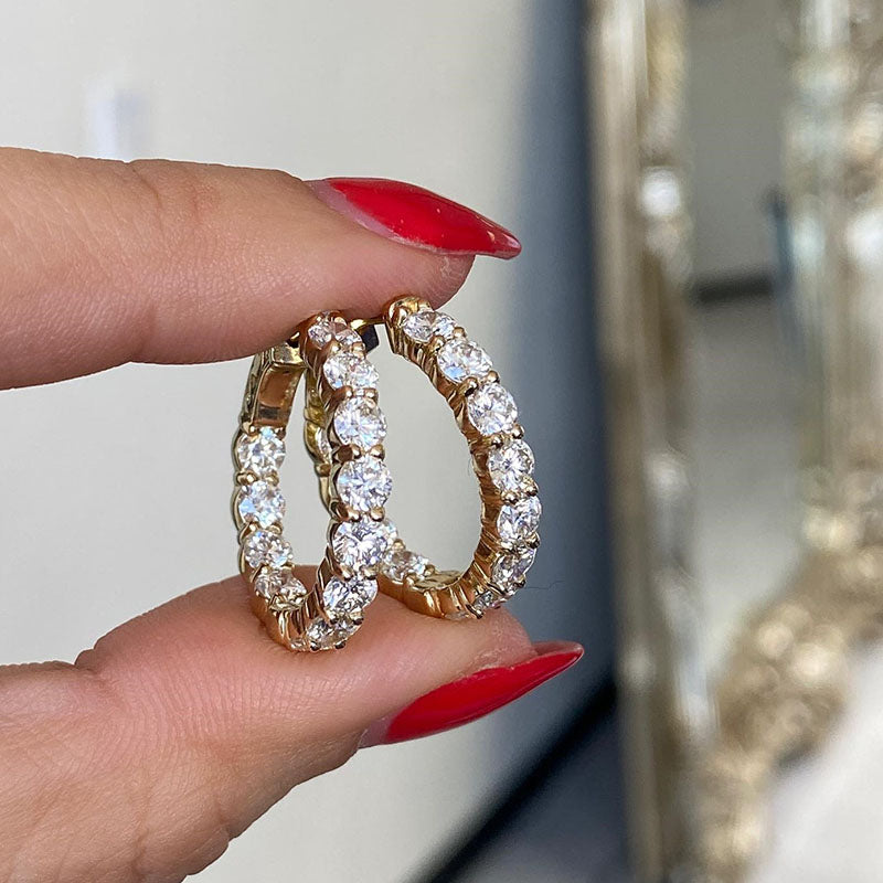 Velirella Unique Hoop Earrings In Brass - Velirellajewelry