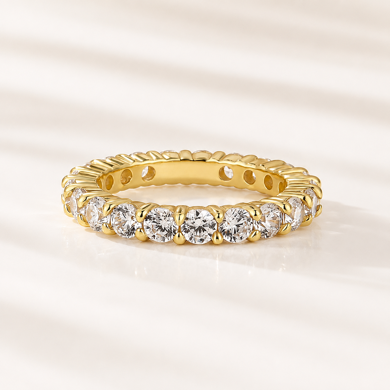1.8 Ct Round Cut Simulated Diamond Eternity Stackable Wedding Band for Women